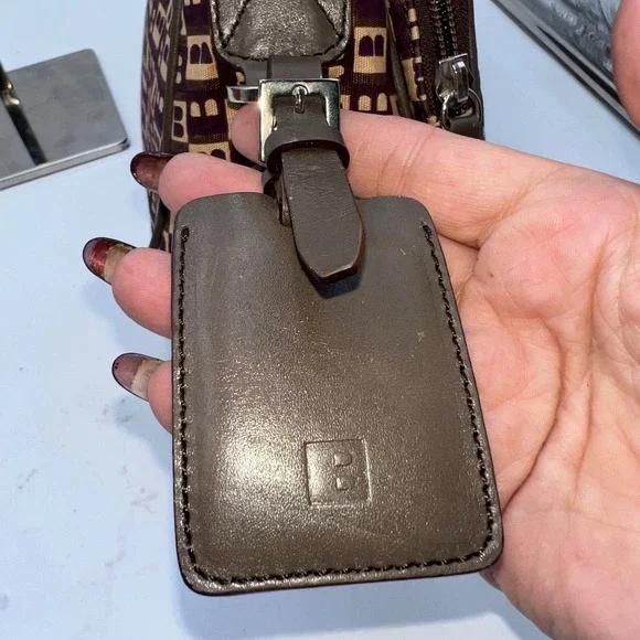 Bally Vintage Monogram Shoulder Bag Y2K Designer Purse Italian Leather - Picture 10 of 16